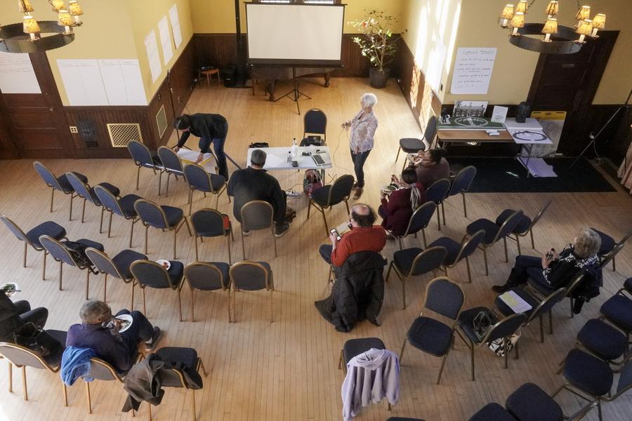 Chairs set in a circle before a Jam begins